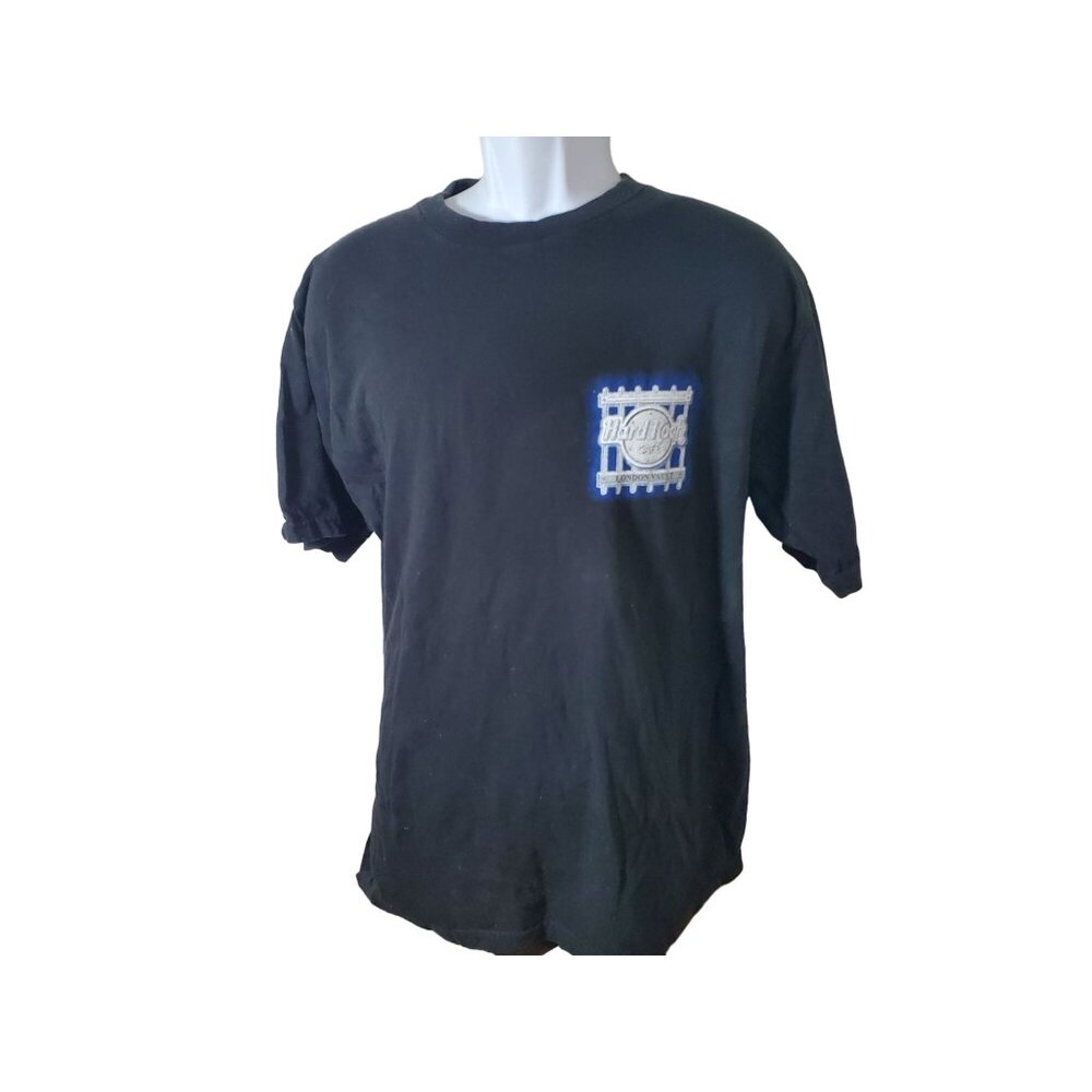 Hard Rock Cafe London Vintage T-Shirt Black With Colorful‎ Back Graphic Size L